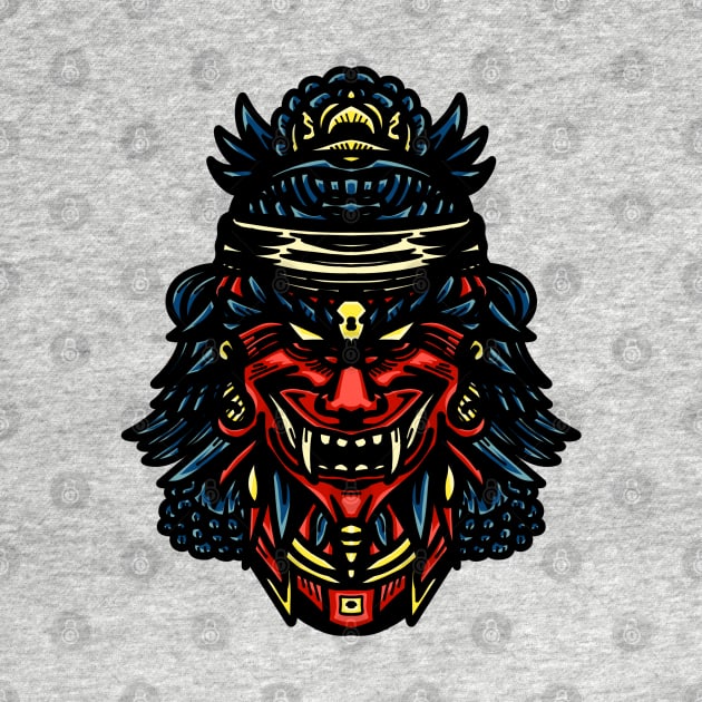 Oni Mask Japanese Evil Samurai by Excela Studio